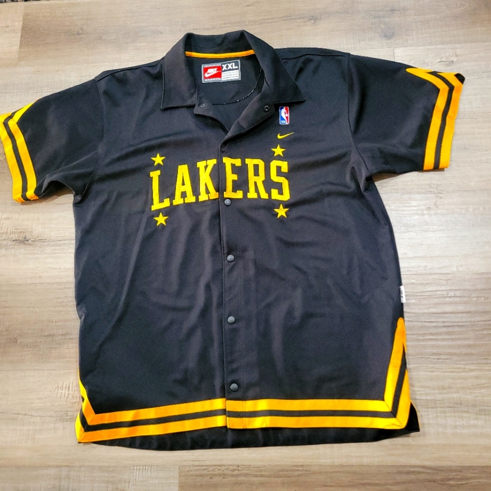 Nike Black and Yellow Lakers Jersey